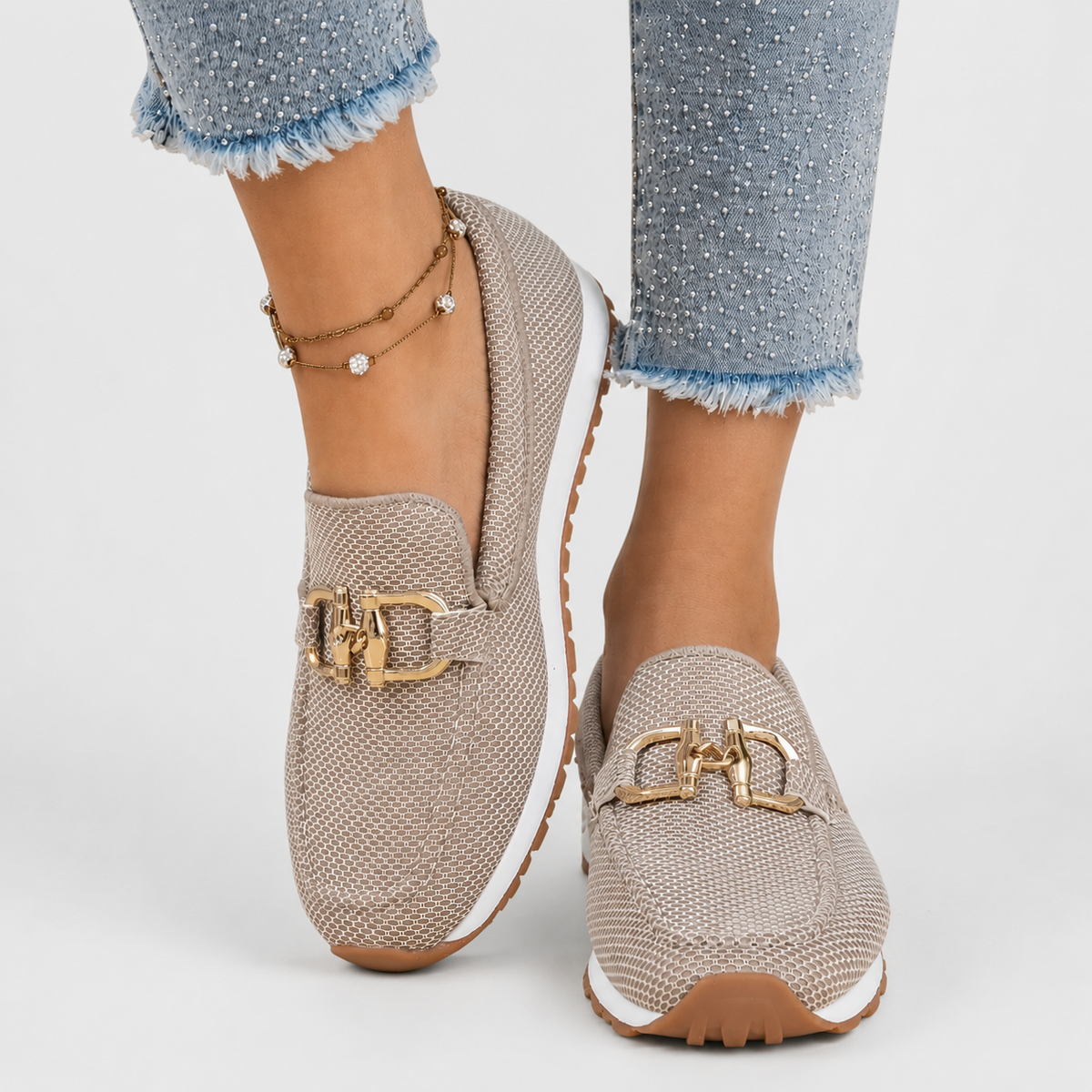 Sinforosa™ | Mocasín Deportivo con Hebilla Dorada