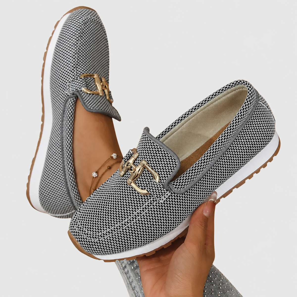 Sinforosa™ | Mocasín Deportivo con Hebilla Dorada
