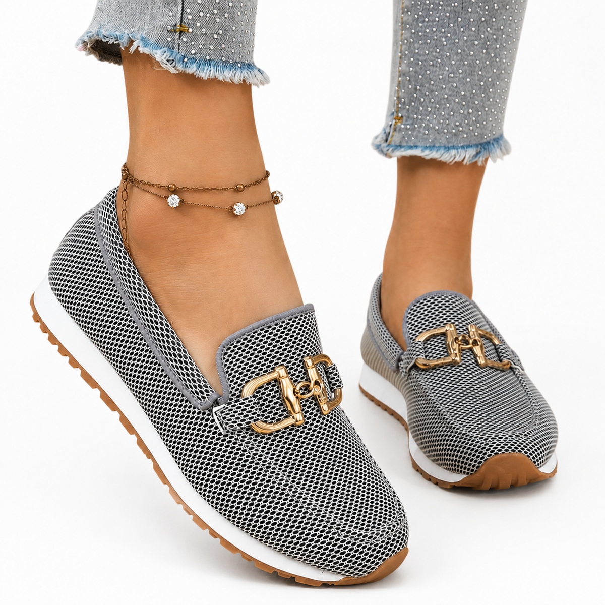 Sinforosa™ | Mocasín Deportivo con Hebilla Dorada