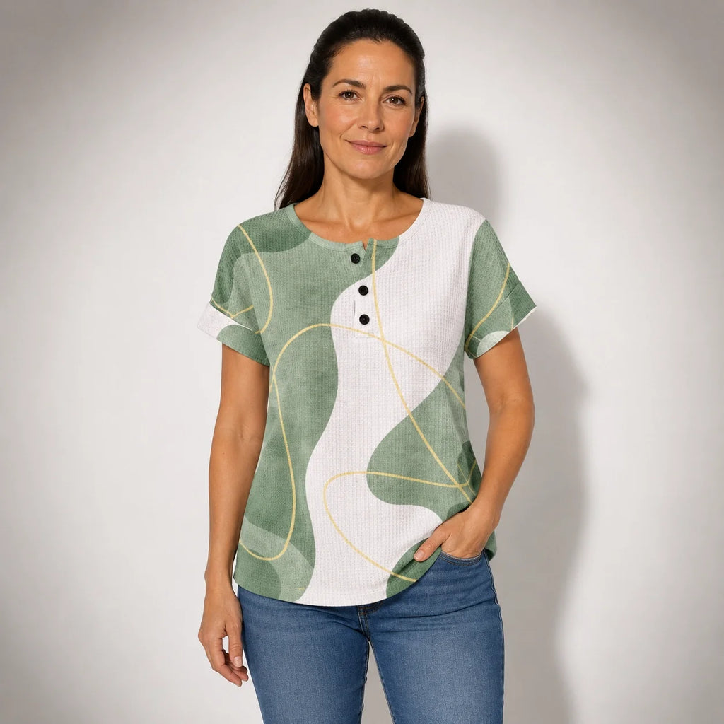 Daniela™ | Blusa Casual de Bloques de Color