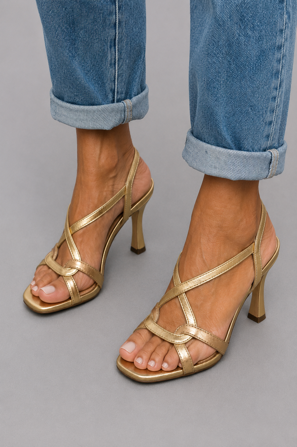 Aurora™ | Sandalias de Tacón con Tiras Cruzadas