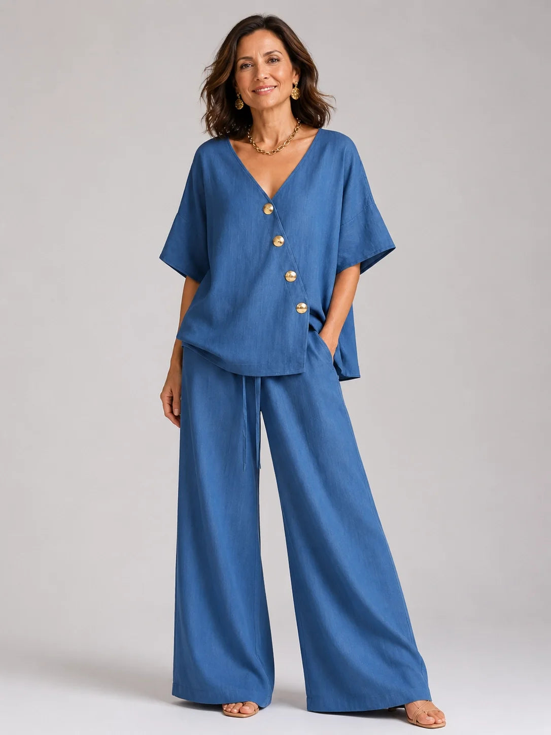 Petronila™ | Conjunto Palazzo con Escote en V