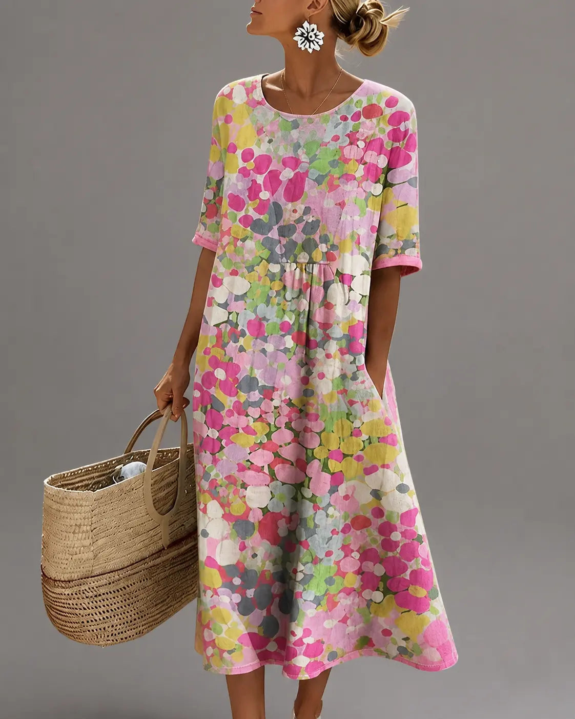 Nicolasa™ | Vestido Midi Floral Corte A
