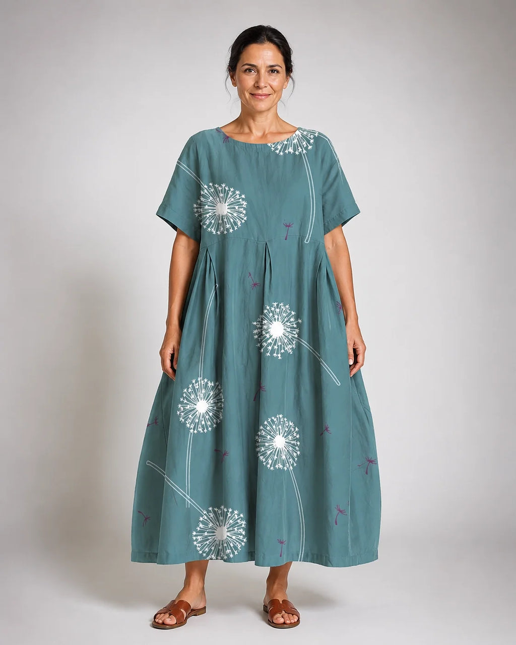 Gabriela™ | Vestido Amplio Floral Verde