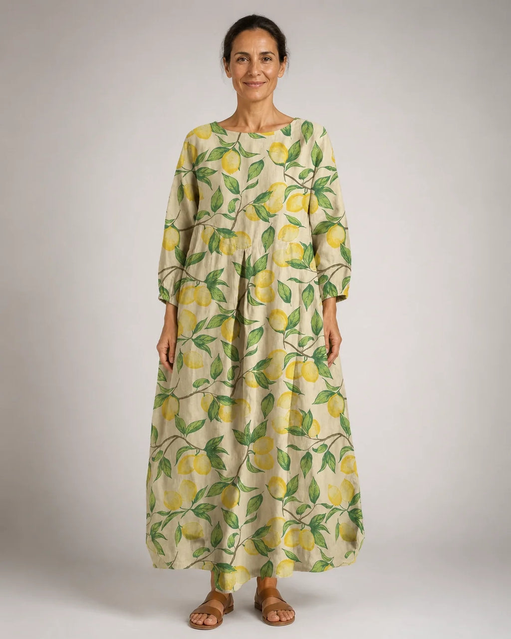 Jacinta™ | Vestido Amplio Floral Amarillo