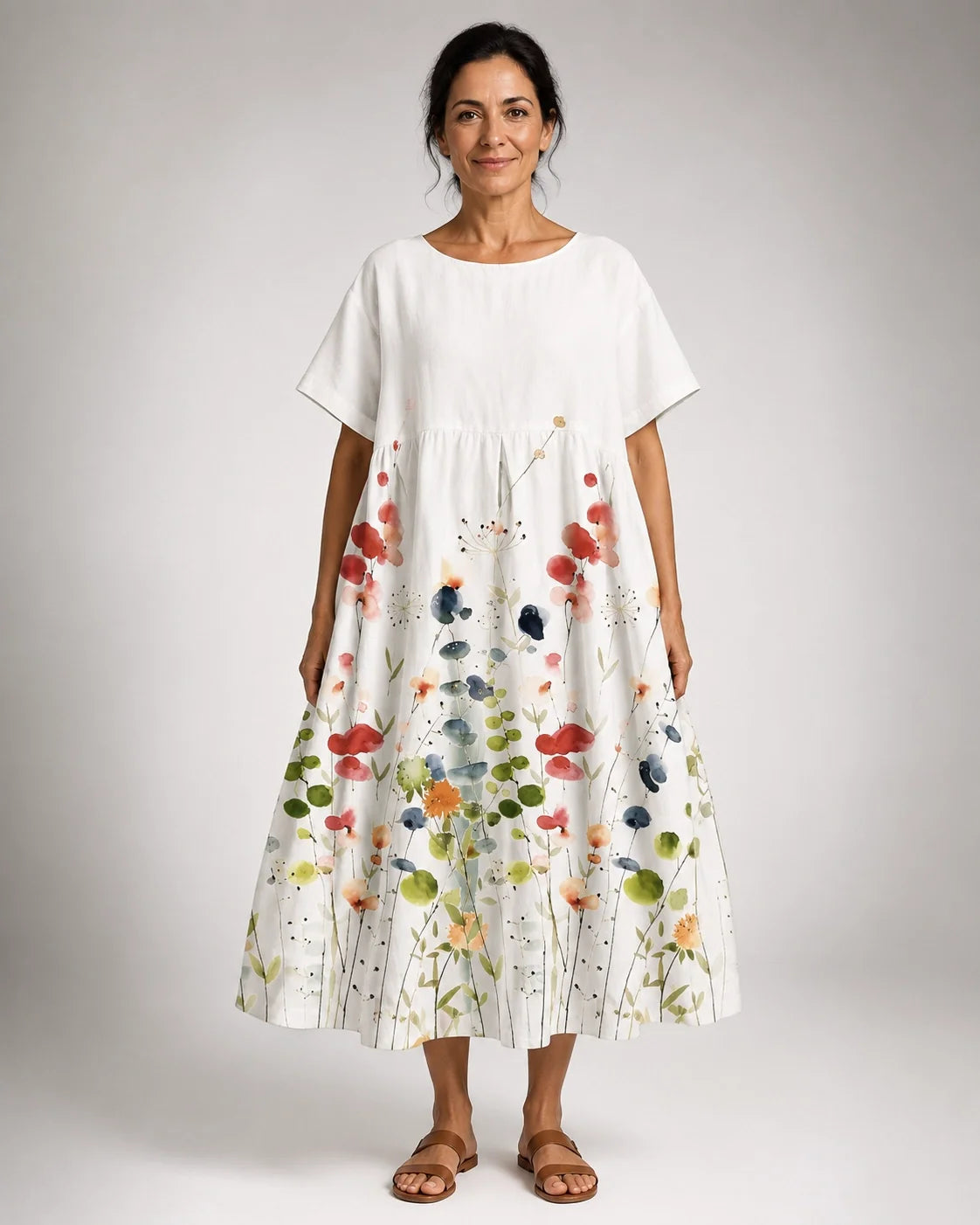 Amparo™ | Vestido Amplio Floral Multicolor