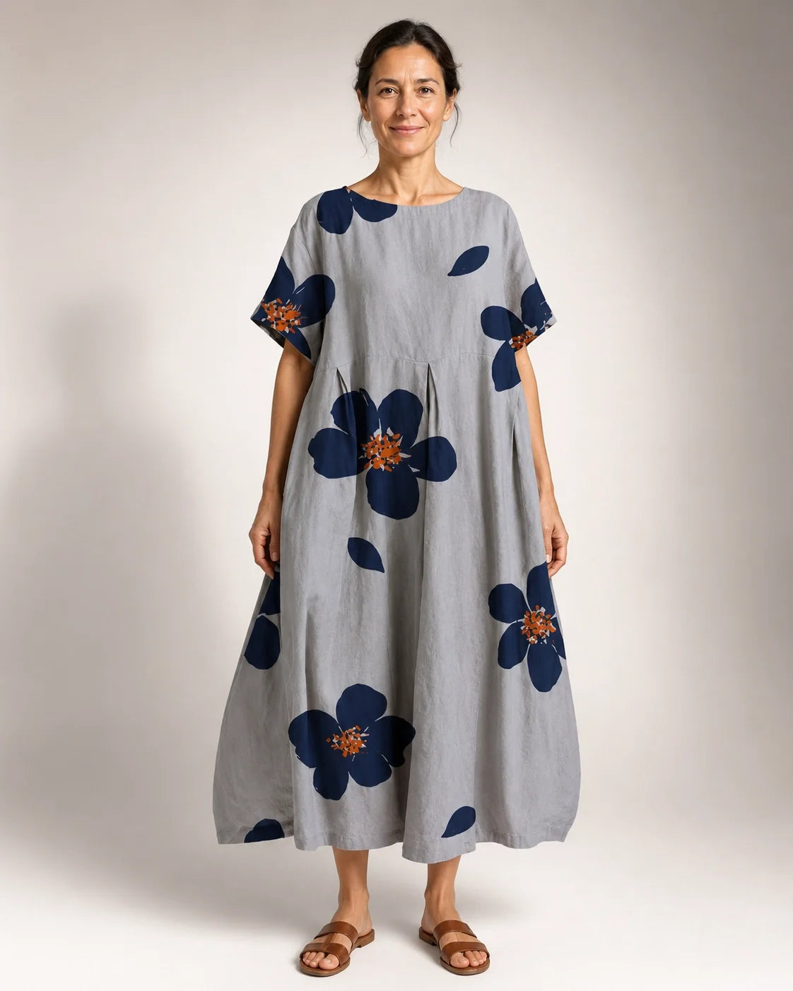 Ramira™ | Vestido Amplio Floral Azul