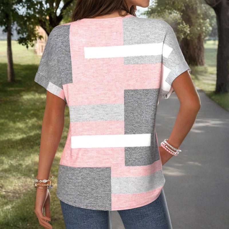 Macarena™ | Blusa de Bloques de Color con Escote en V
