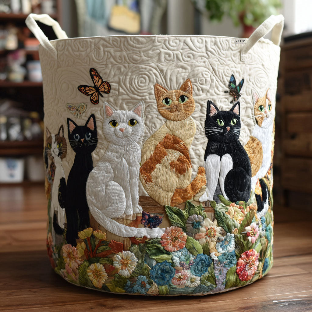 Graciela™ | Cesta Acolchada Gatos en el Jardín