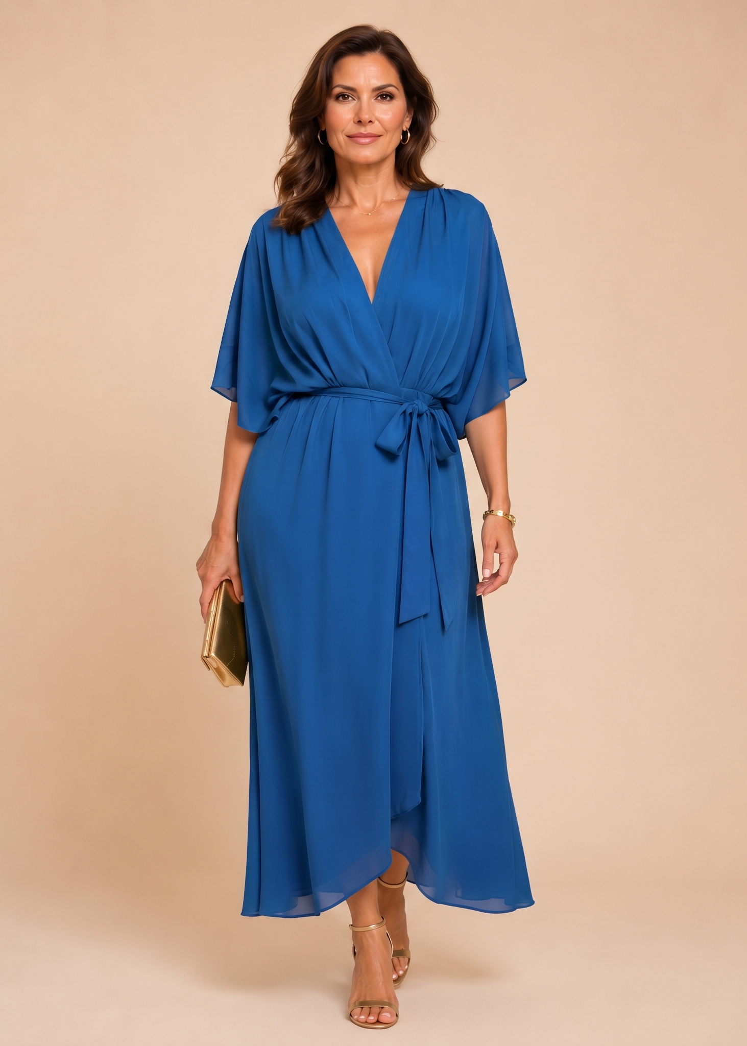 MARTA™ | VESTIDO DE CHIFFON CON ESCOTE EN V