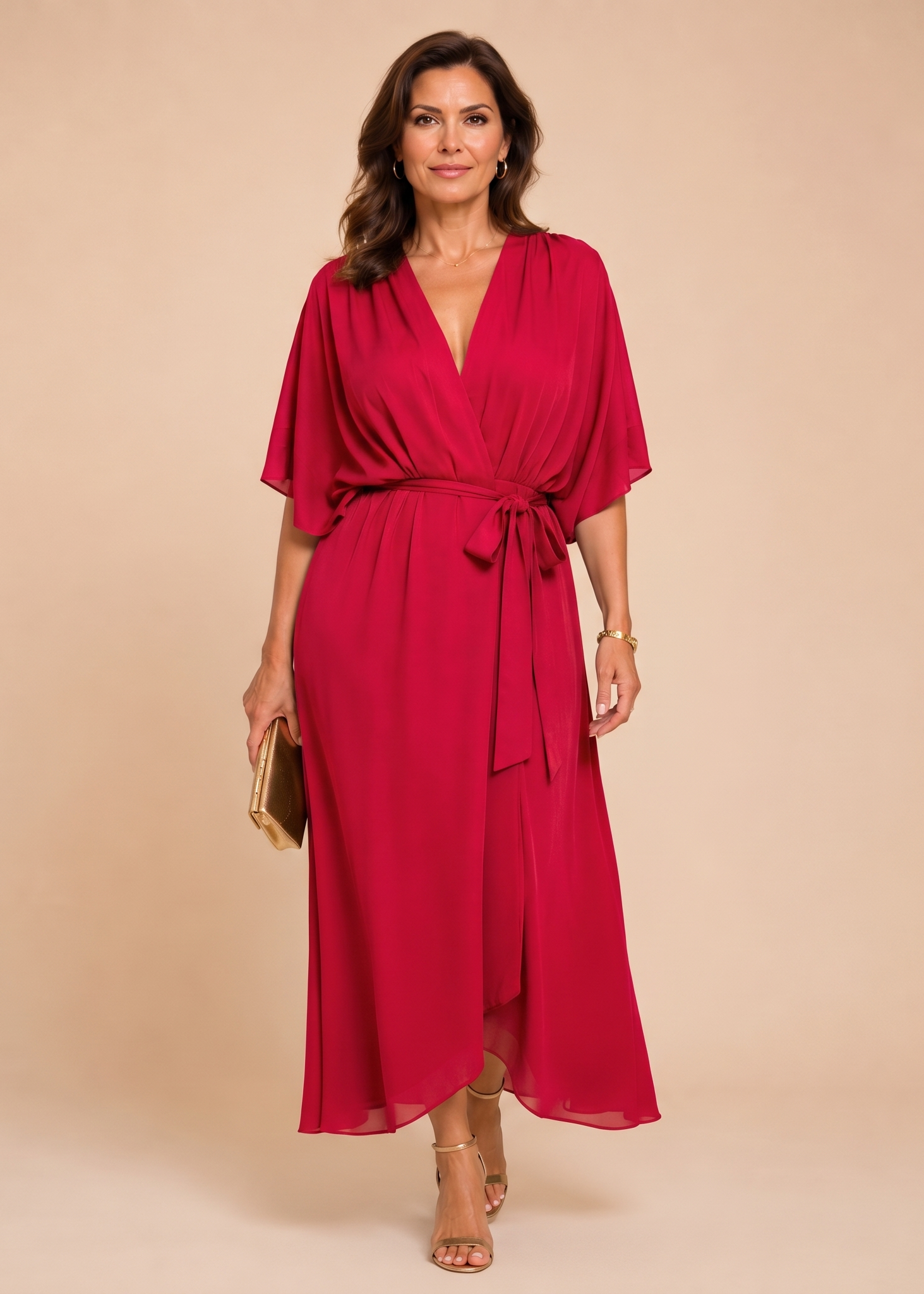 MARTA™ | VESTIDO DE CHIFFON CON ESCOTE EN V