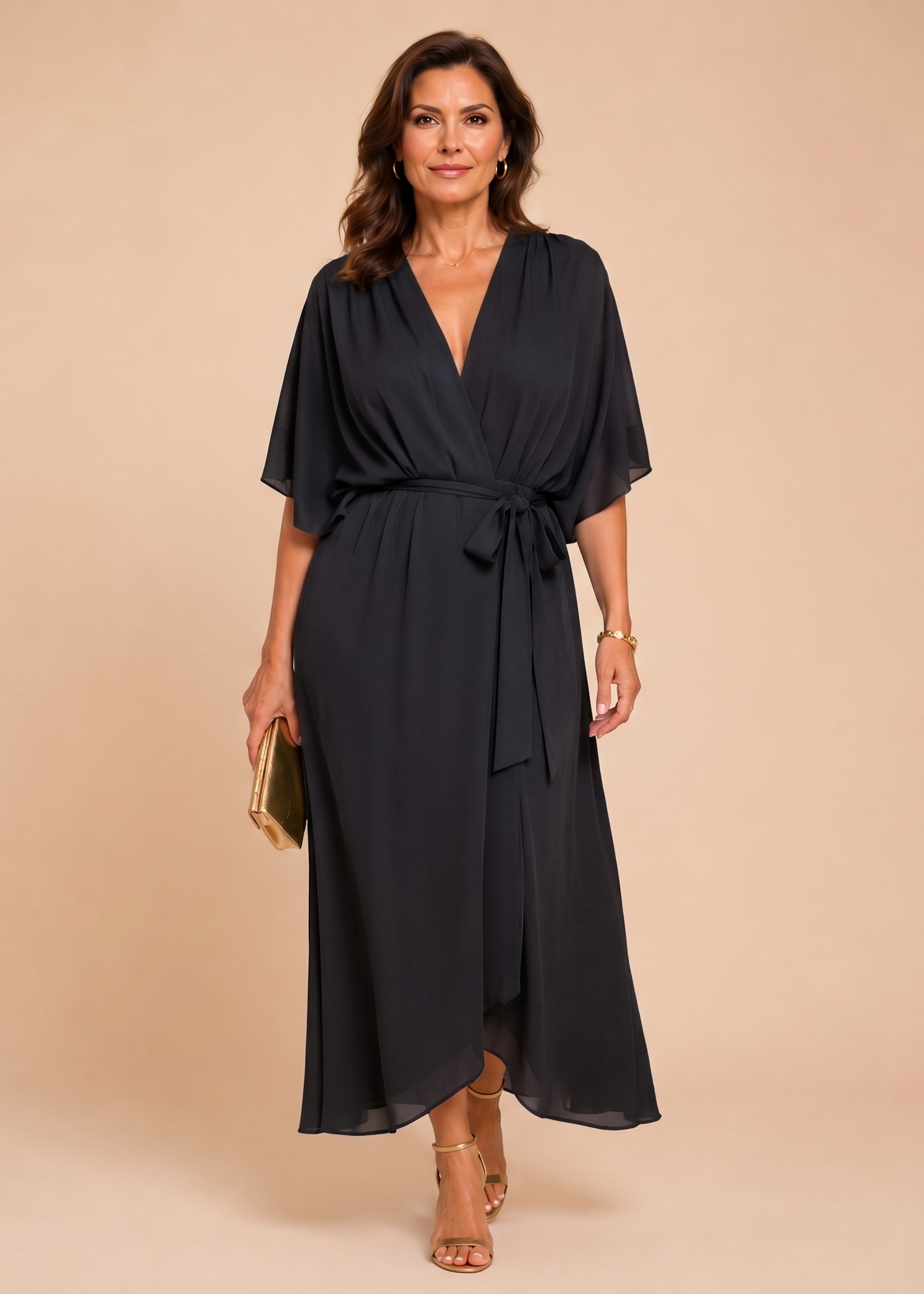 MARTA™ | VESTIDO DE CHIFFON CON ESCOTE EN V