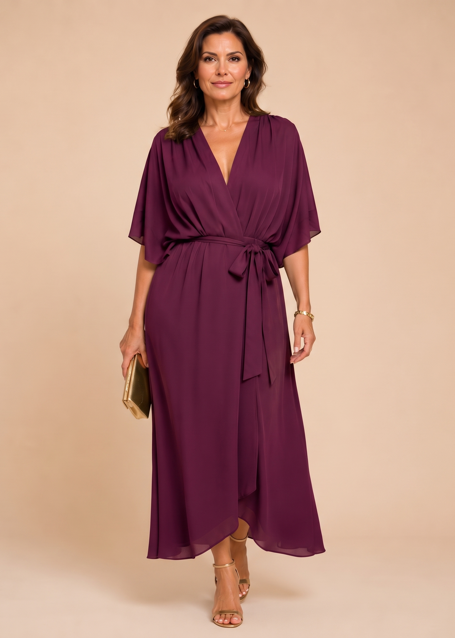MARTA™ | VESTIDO DE CHIFFON CON ESCOTE EN V