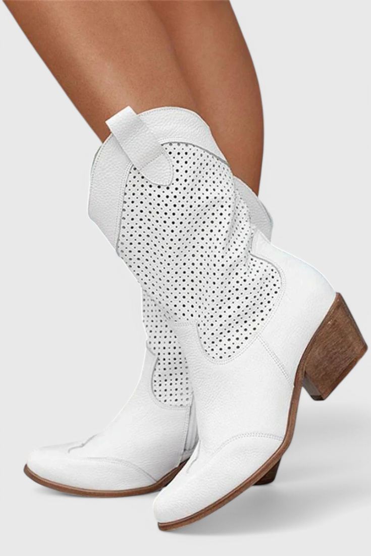 Annalla Botas de Vaquero Modernas con Cremallera Lateral
