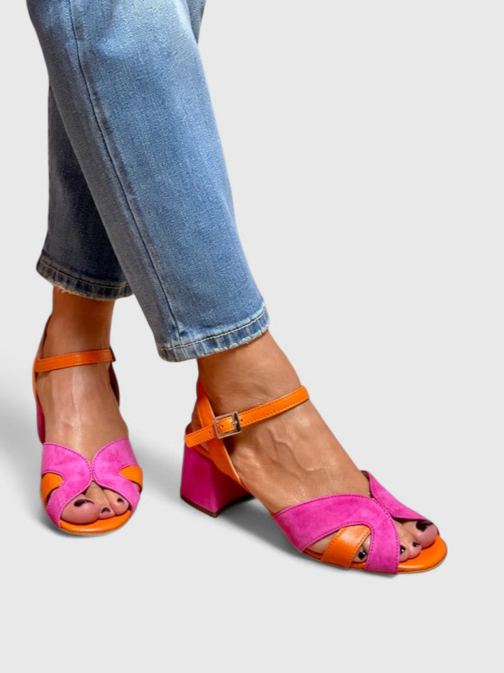 Solange™ | Sandalia Compensada Colorida con Tira Ajustable