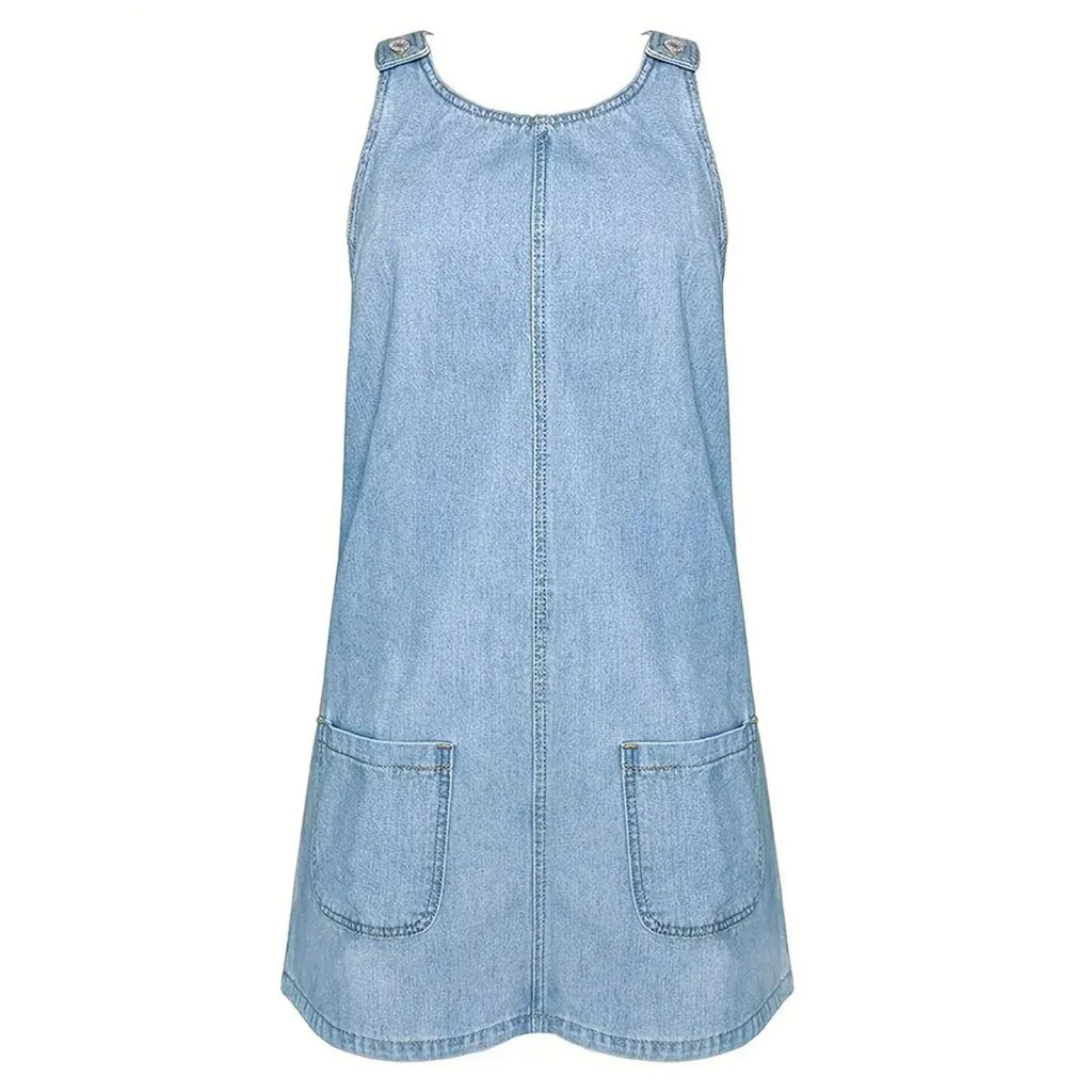 Honorata™ | Vestido vaquero sin mangas con franzido