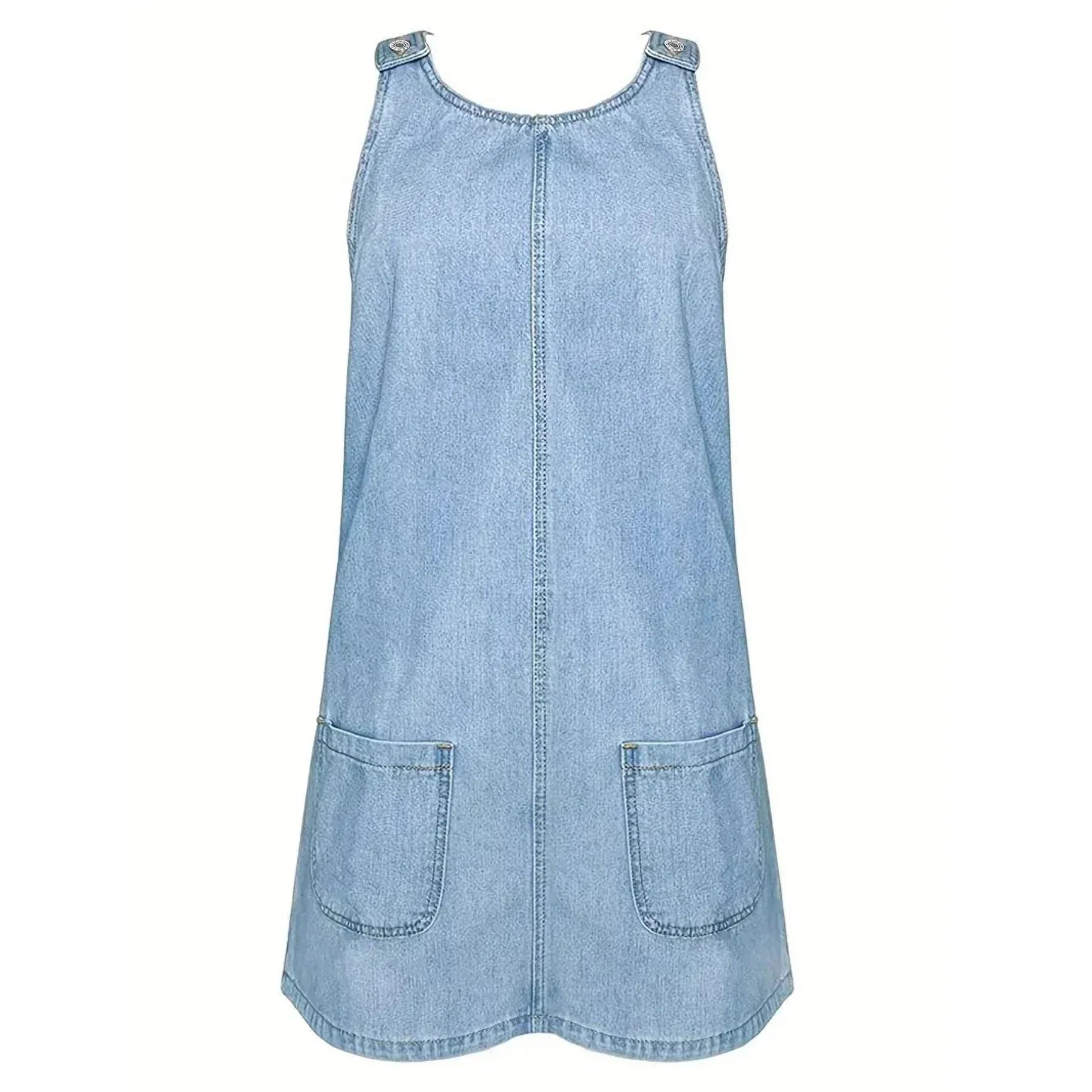 Honorata™ | Vestido vaquero sin mangas con franzido