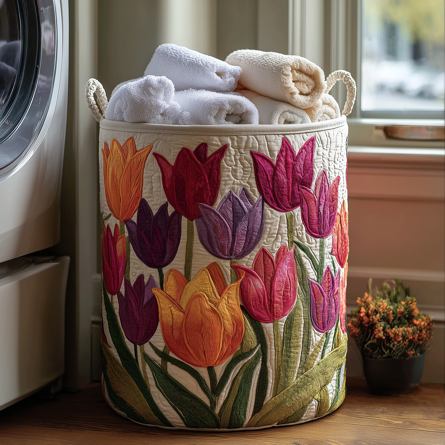Liliana™ | Cesta Acolchada Tulipanes