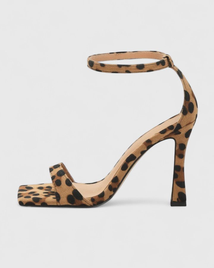Vanesa™ | Sandalia de Tacón Fino con Estampado Leopardo