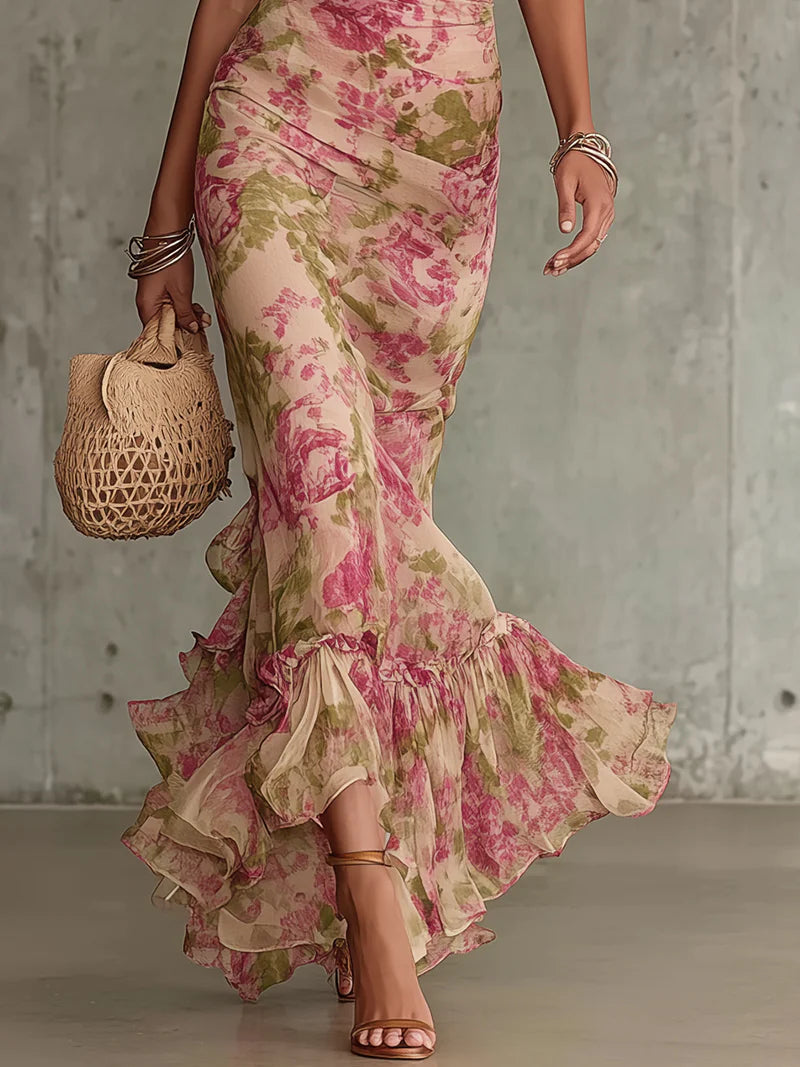 Rosalía™ | Vestido Largo con Estampado de Rosas