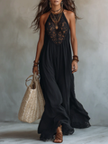 Filomena™ | Vestido Largo Halter con Encaje
