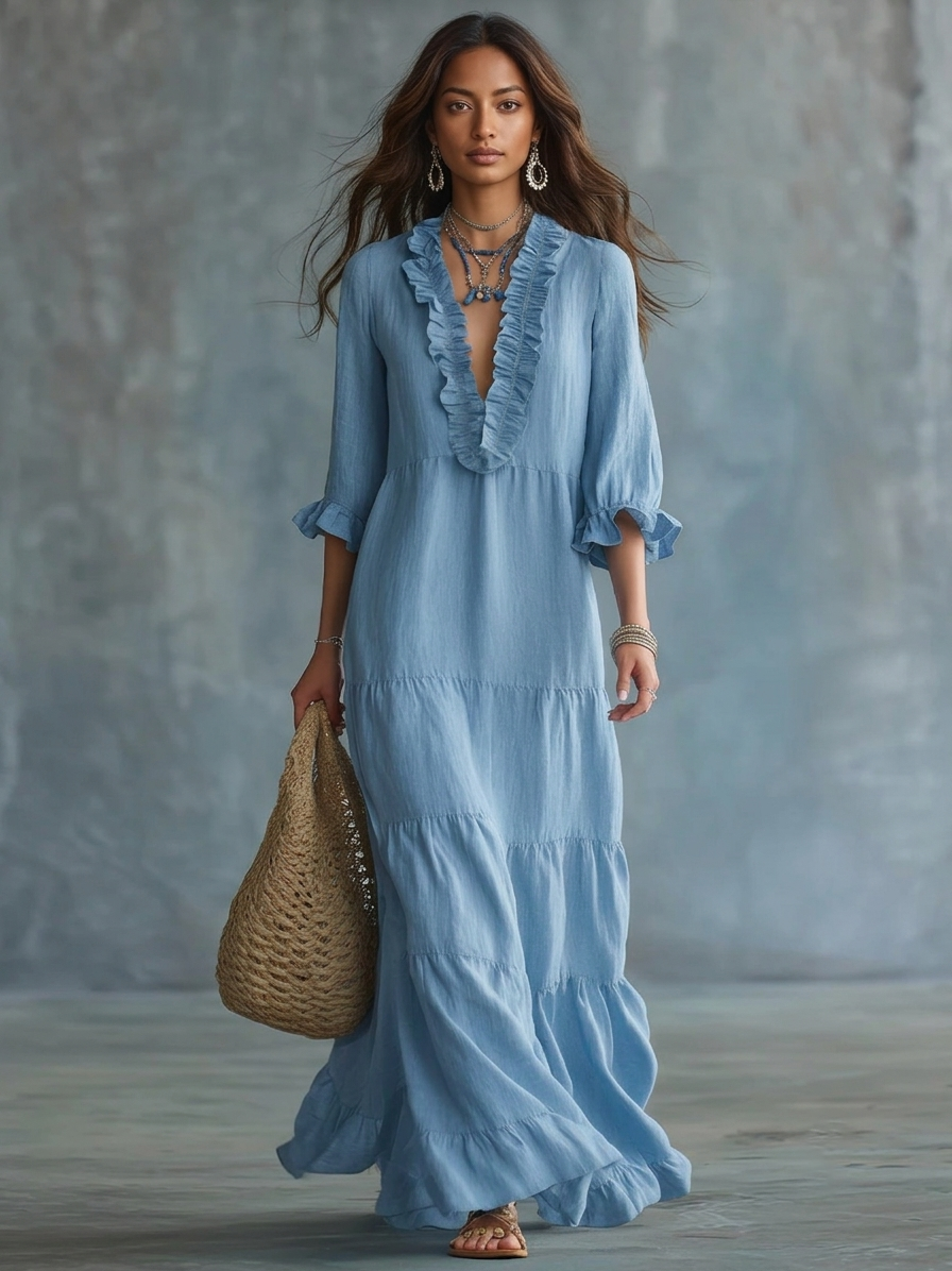 Anita™ | Vestido Largo Bohemio con Escote en V