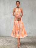 Aurora™ | Vestido Halter con Estampado Acuarela