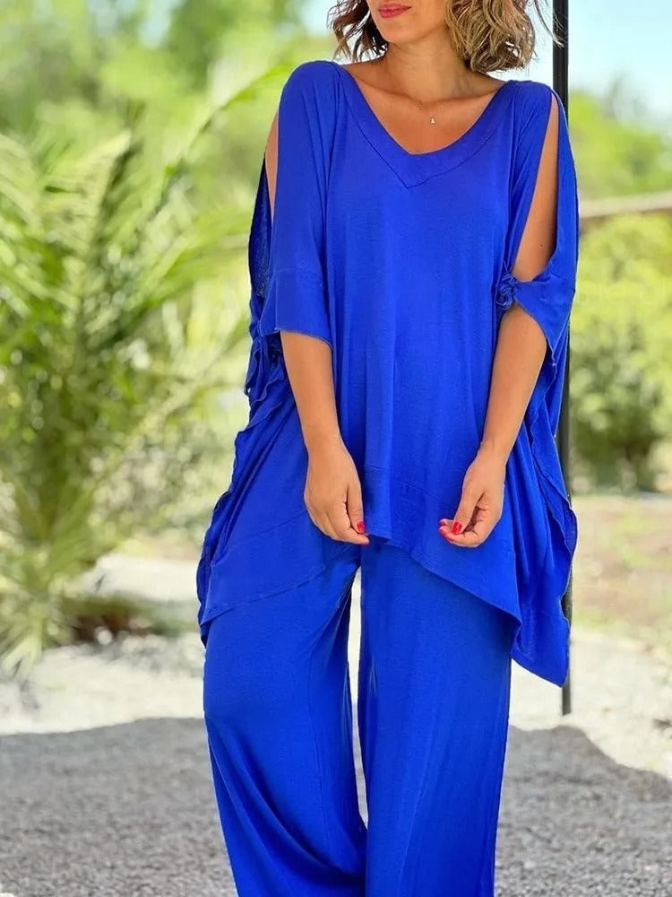 Úrsula™ | Conjunto Túnica Ombros Abertos y Pantalón