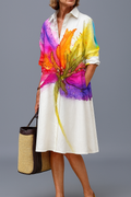 Petronila™ | Vestido Midi Multicolor Estampado