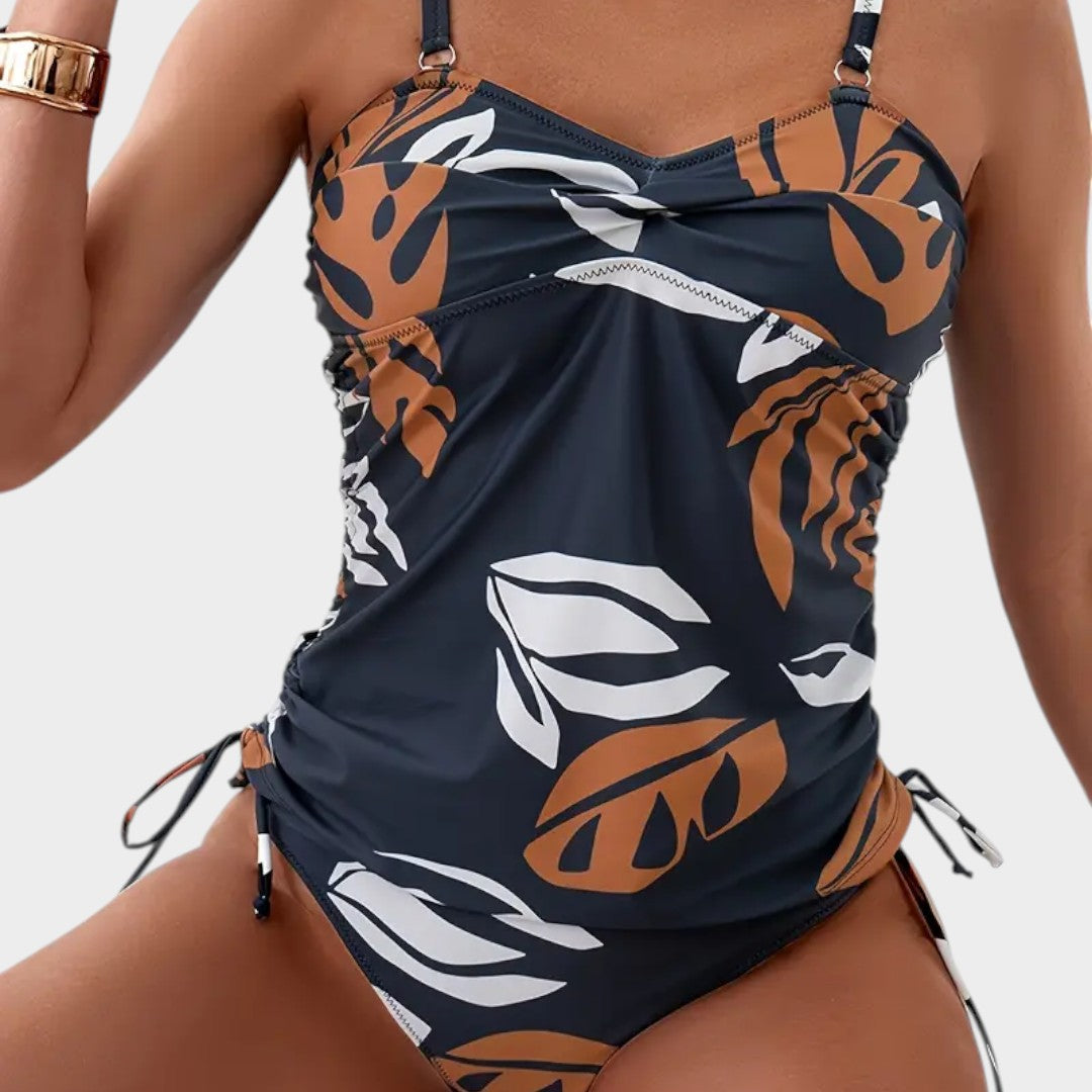 Eustaquia™ | Bañador entero tropical con detalle de cordón