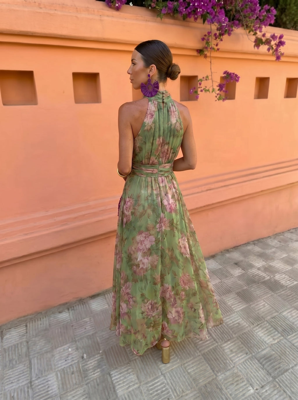 Florencia™ | Vestido Largo Floral con Escote Bajo