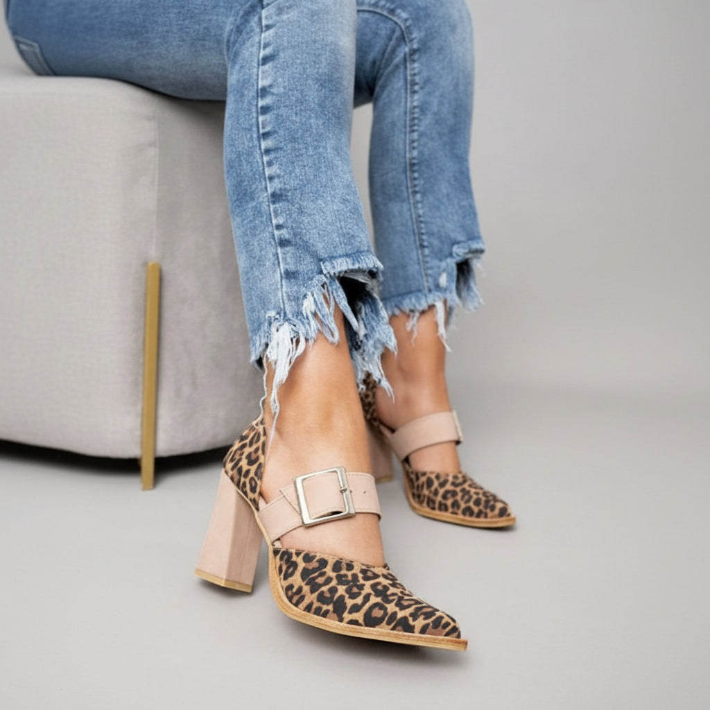 Azucena™ | Escarpín de Tacón Alto con Estampado Leopardo