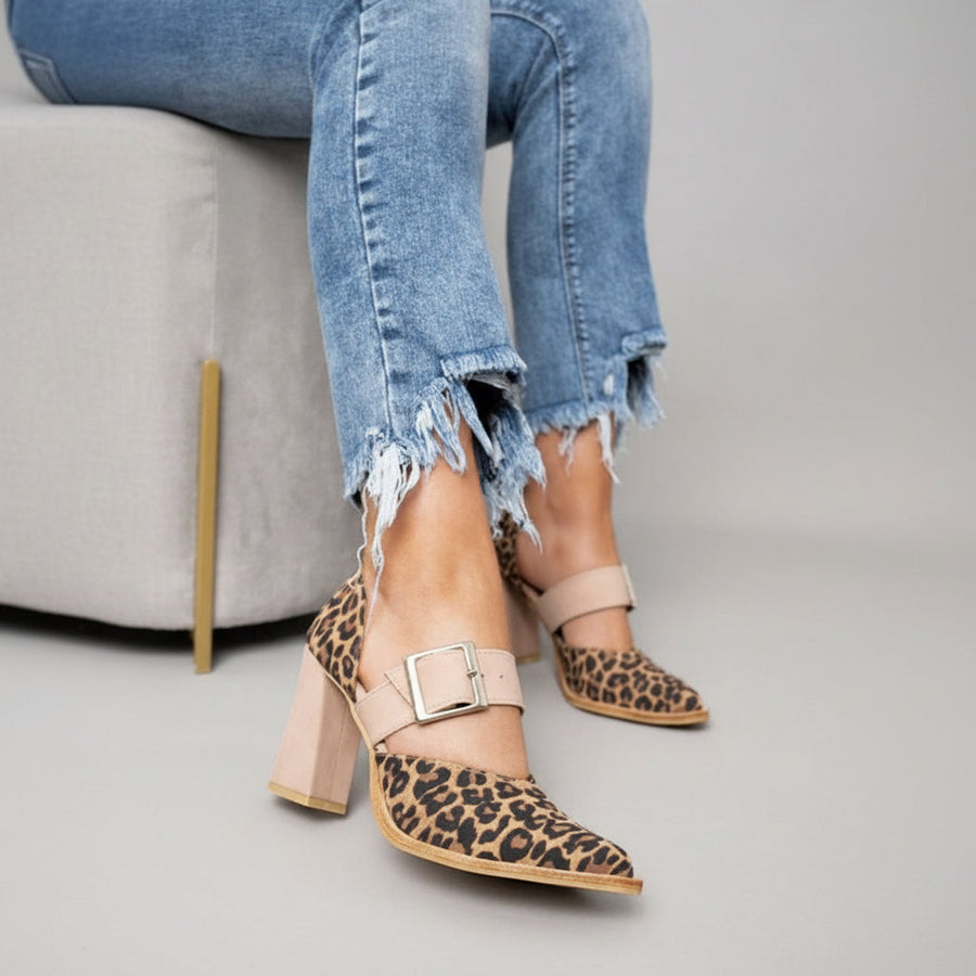 Azucena™ | Escarpín de Tacón Alto con Estampado Leopardo
