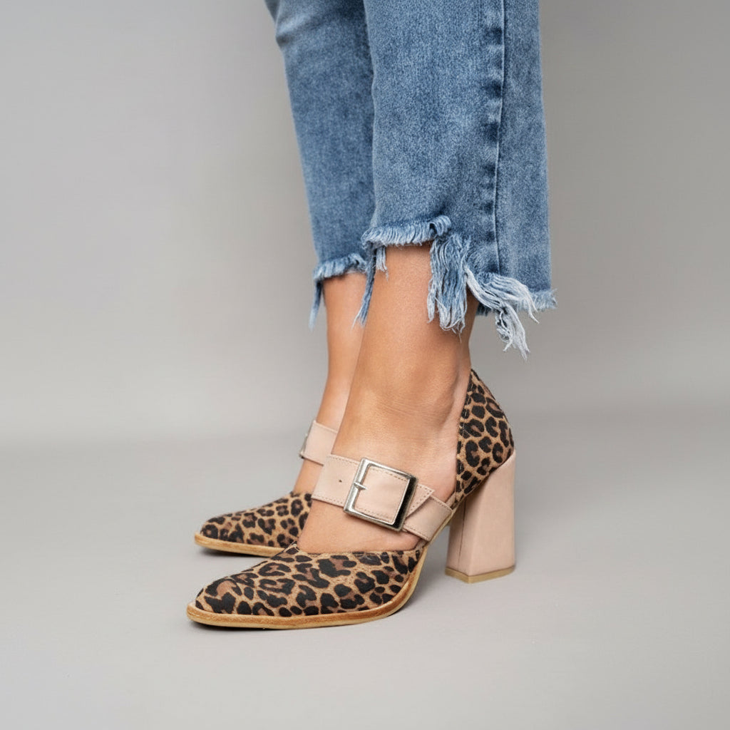 Azucena™ | Escarpín de Tacón Alto con Estampado Leopardo