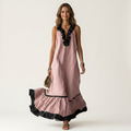 Clotilde™ | Vestido Largo con Volante y Ribete en Contraste