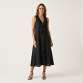 Vicenta™ | Vestido Largo de Lino con Volante Frontal