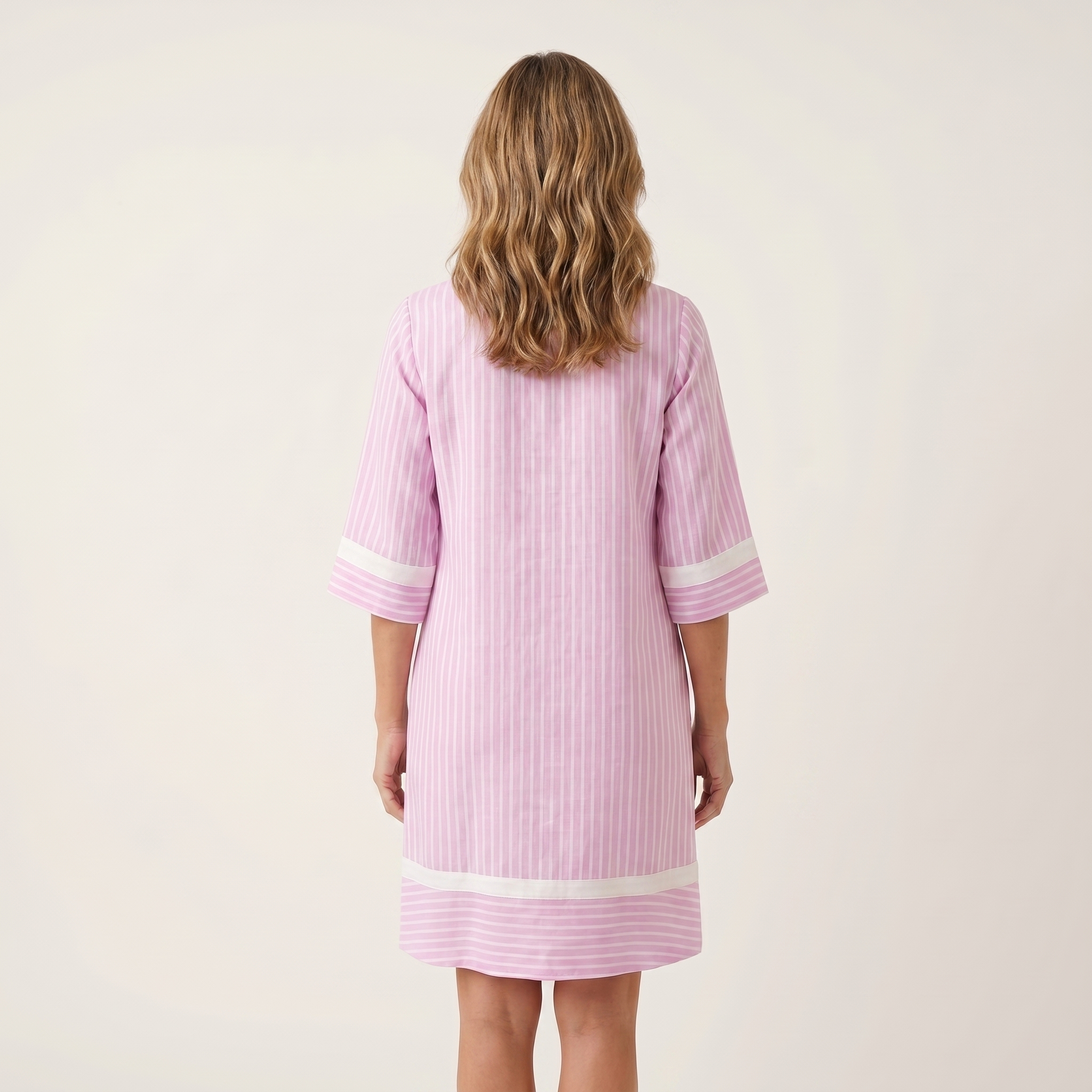 Susana™ | Vestido de Rayas con Ribete en Contraste