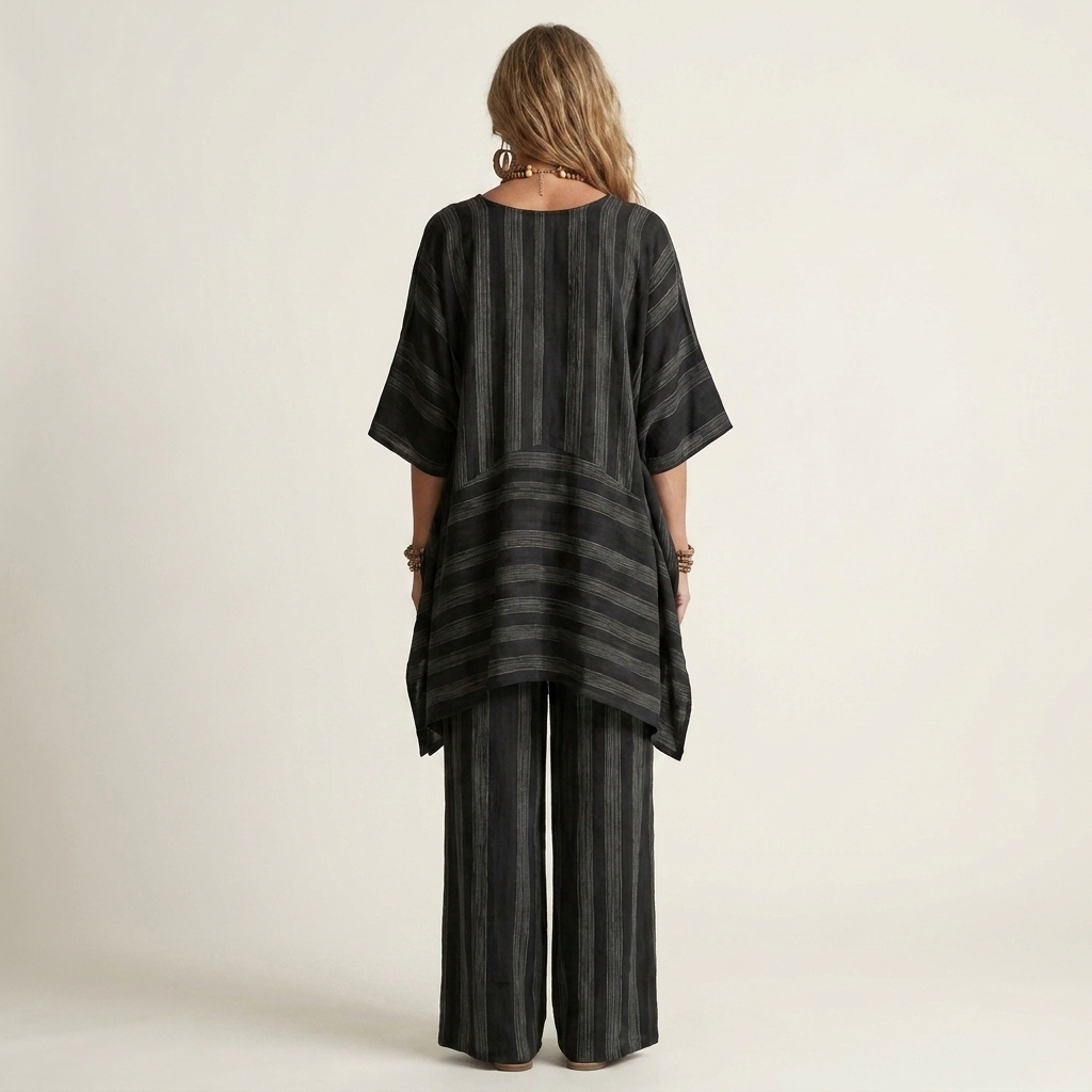 Clara™ | Conjunto de Lino a Rayas de Dos Piezas