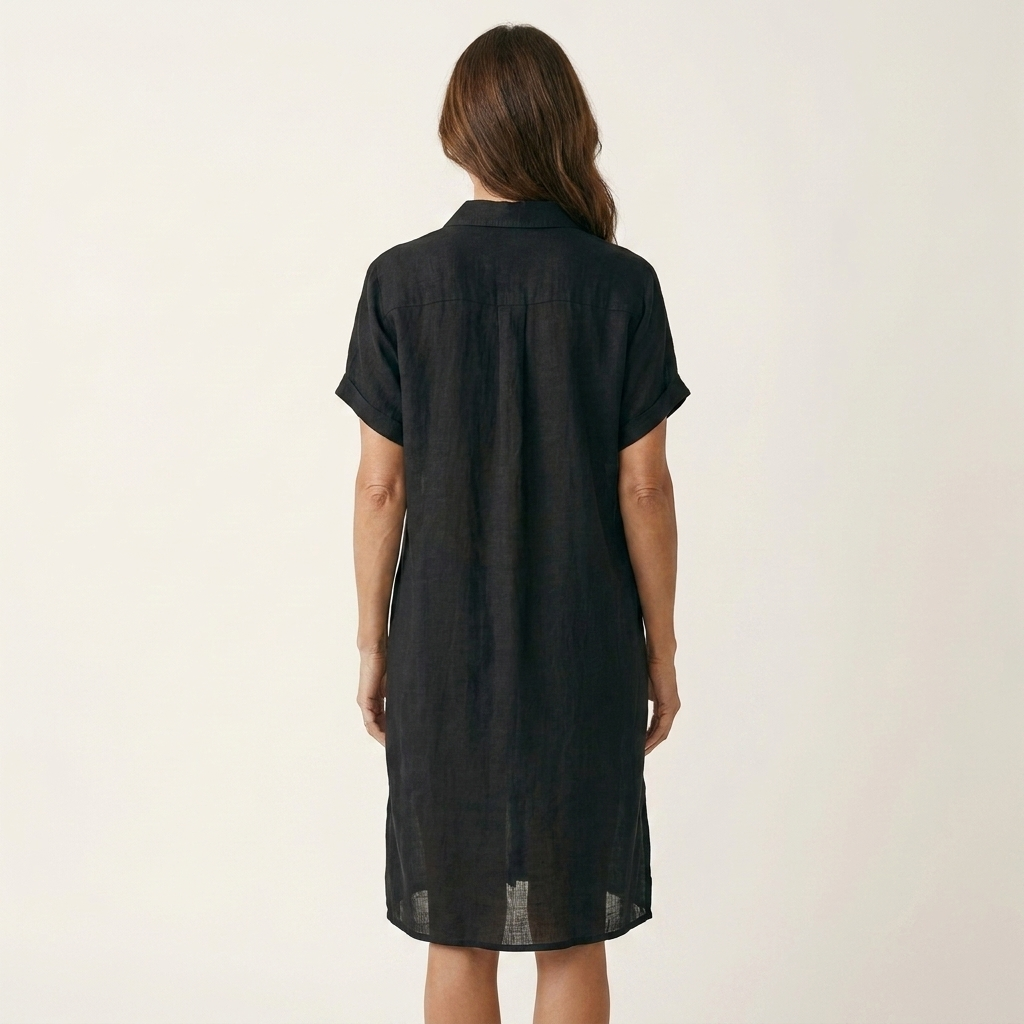 Severina™ | Vestido Camisero Midi de Lino