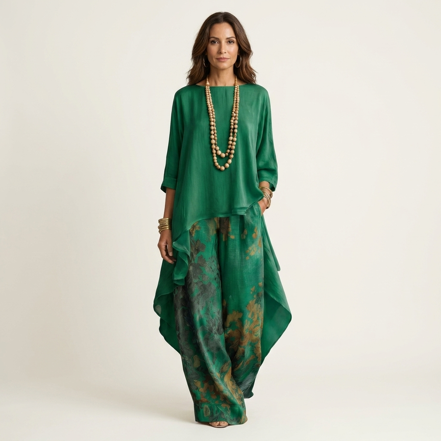 Carola™ | Conjunto de Túnica y Pantalón Floral