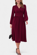 Faela Vestido Midi de Oficina con Lunares Suizos