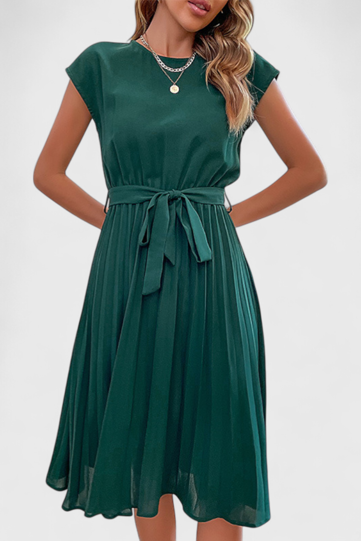 Luxie Vestido Midi Elegante de Tejido Ligero y Corte Fluido
