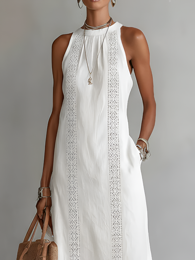 Jimena™ | Vestido Midi con Cuello Mao