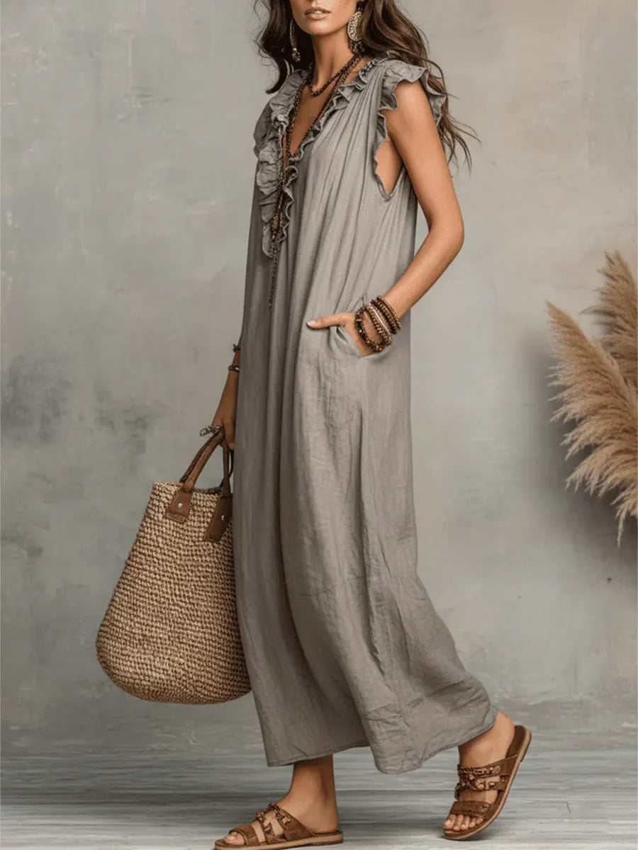 Camila™ | Vestido Largo Bohemio en Lino y Algodón
