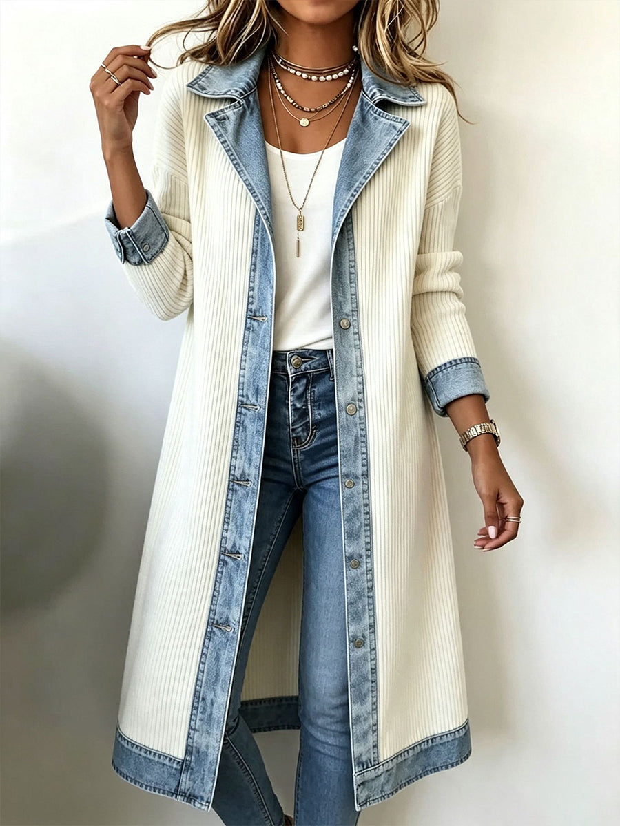 DELACROIX | Cardigan Long Maille et Denim Chloé