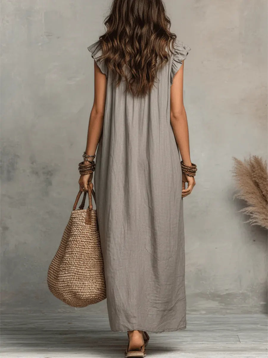 Camila™ | Vestido Largo Bohemio en Lino y Algodón