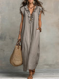 Camila™ | Vestido Largo Bohemio en Lino y Algodón