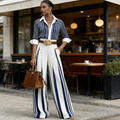 Inés™ | Conjunto de Dos Piezas: Top de Lino y Pantalón Estampado