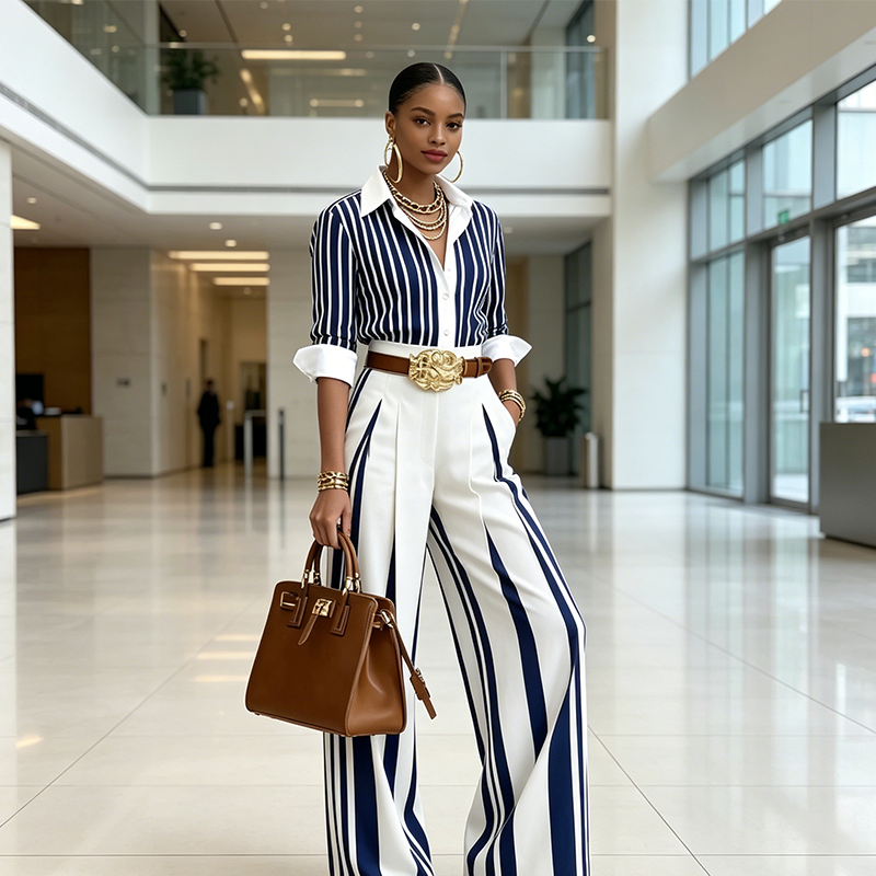 Inés™ | Conjunto de Dos Piezas: Top de Lino y Pantalón Estampado