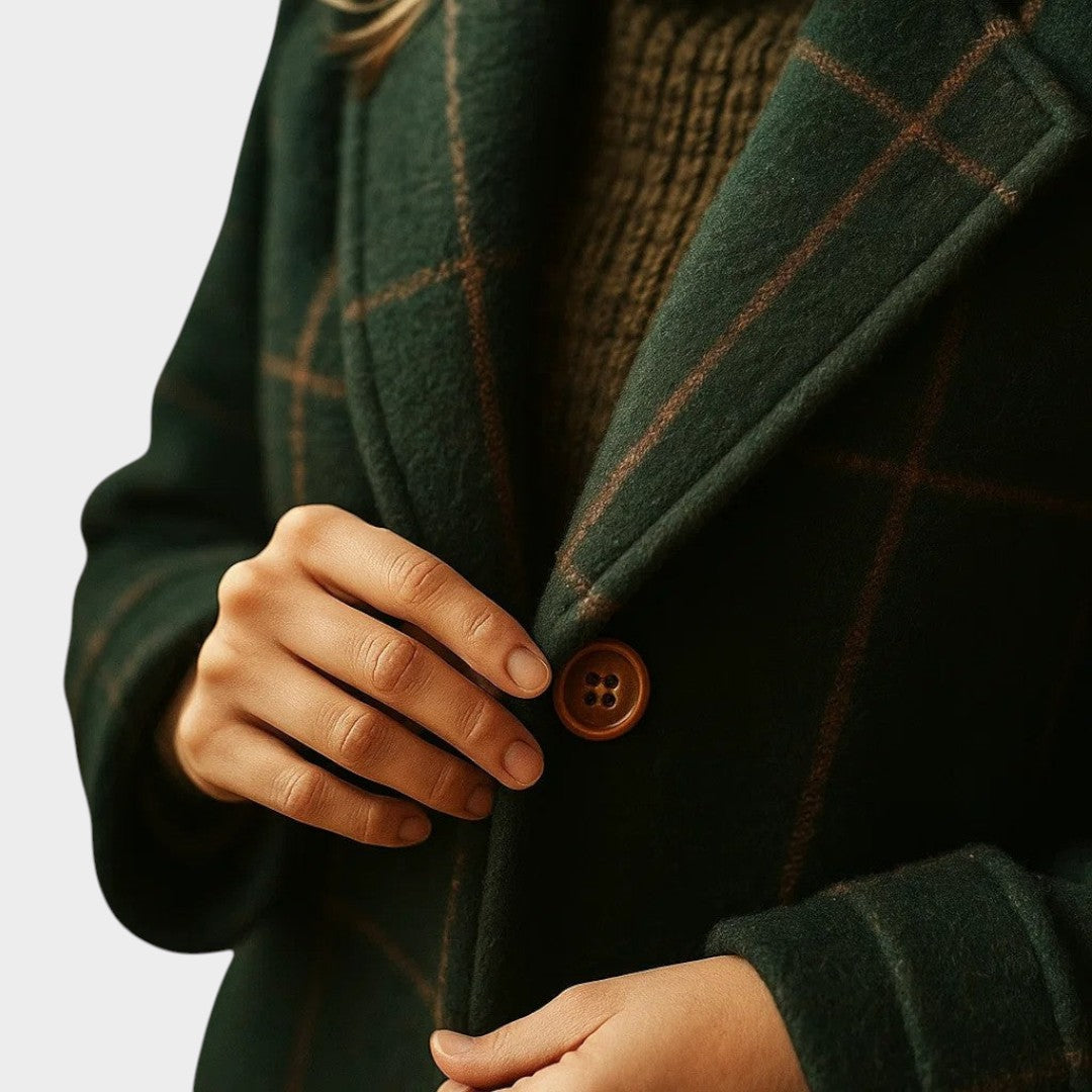 Adriana™ | Abrigo Clásico de Invierno con Estampado de Cuadros